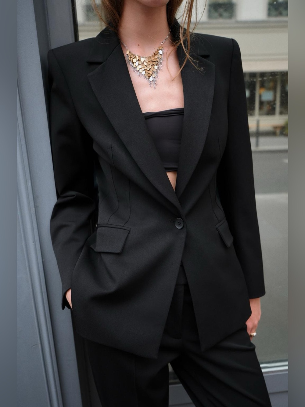 ZARA Women's Black Single-Button Tailored Blazer. XL NWT